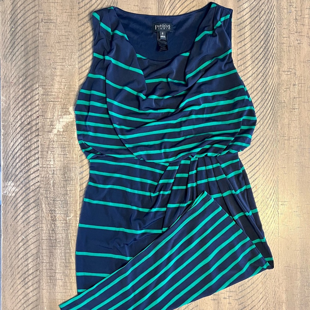 Dress size 6 navy and green